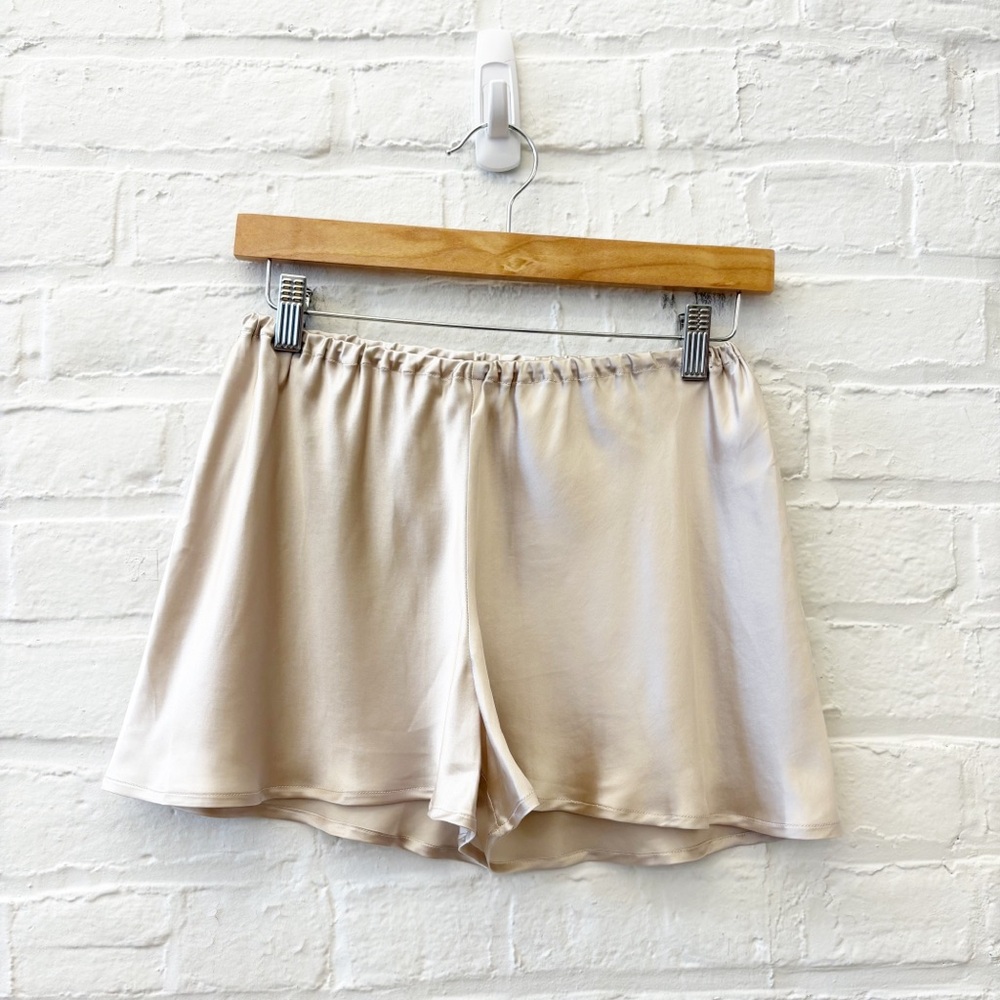 Frette || Cascade‎ Pajama Shorts in Champagne Silk Pyjamas Large